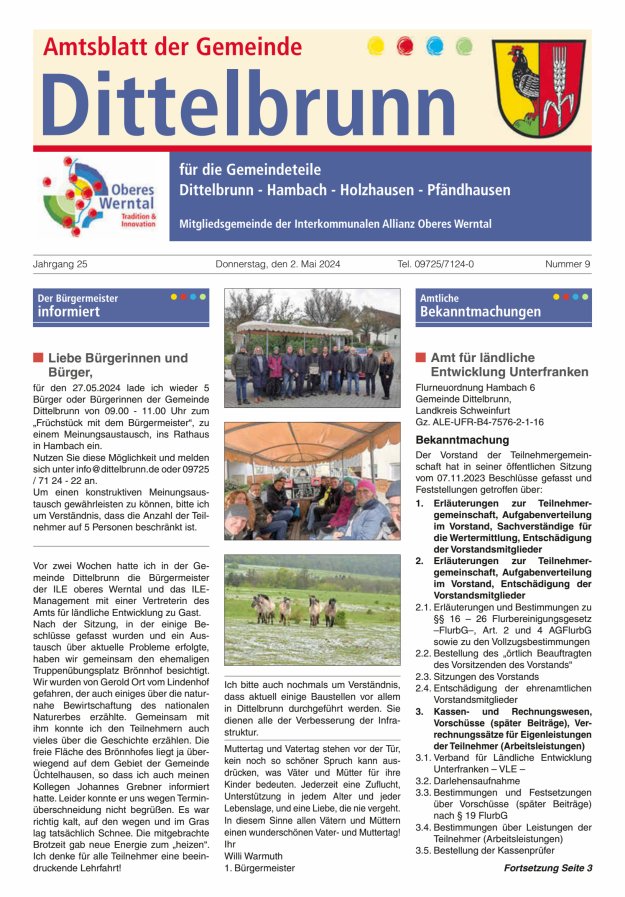 Amtsblatt der Gemeinde Dittelbrunn Titelblatt 09/2024