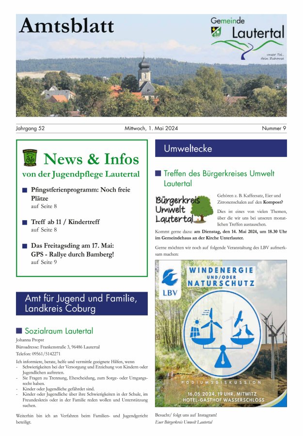 Amtsblatt der Gemeinde Lautertal Titelblatt 09/2024