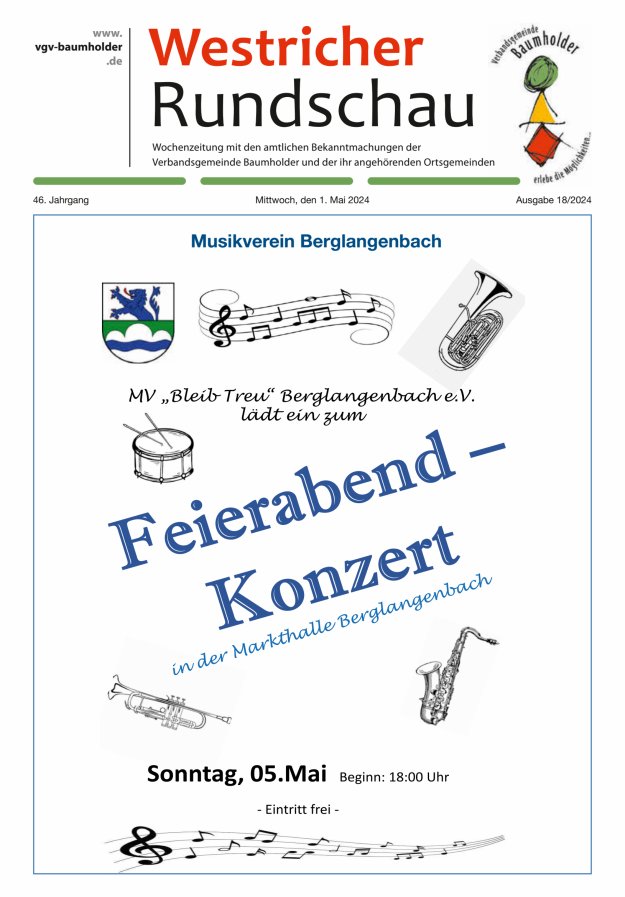 Westricher Rundschau VG Baumholder Titelblatt 18/2024