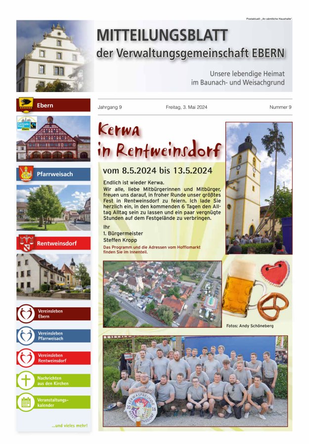 Mitteilungsblatt der Verwaltungsgemeinschaft Ebern Titelblatt 09/2024