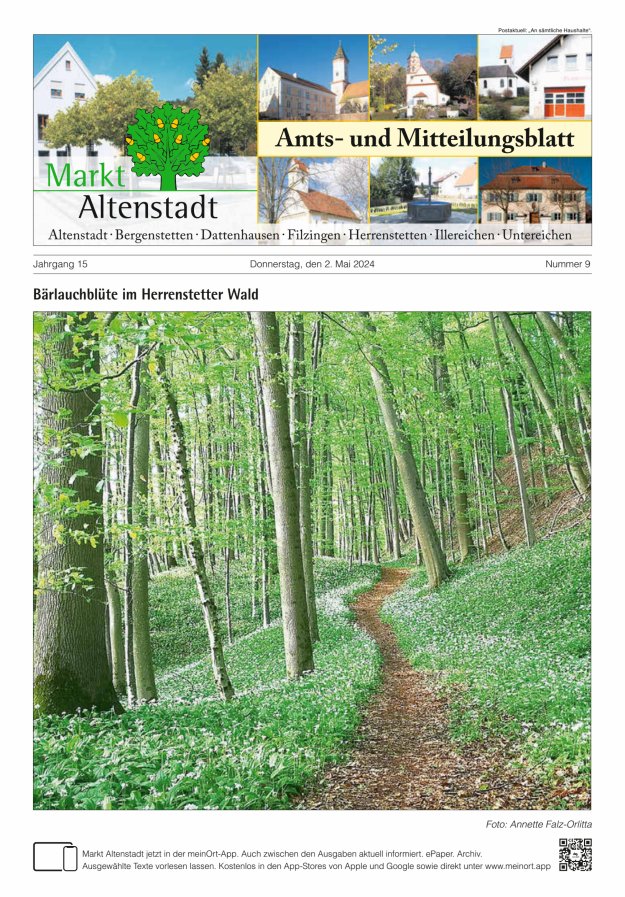 Amts- und Mitteilungsblatt des Marktes Altenstadt Titelblatt 09/2024