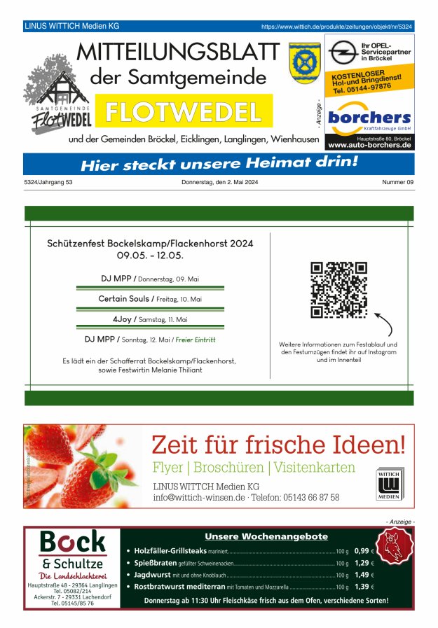 Mitteilungsblatt der Samtgemeinde Flotwedel Titelblatt 09/2024