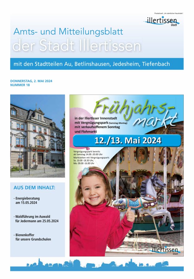 Amts- und Mitteilungsblatt Stadt Illertissen Titelblatt 18/2024