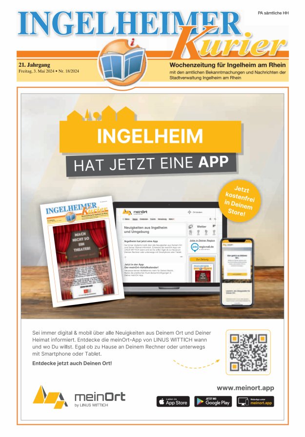 Ingelheimer Kurier Titelblatt 18/2024