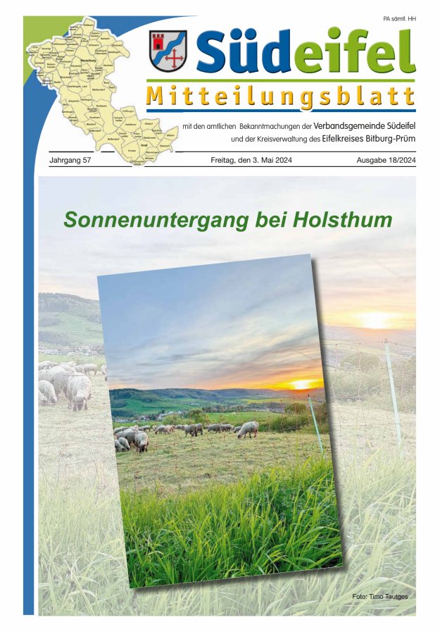 Mitteilungsblatt Südeifel Titelblatt 18/2024