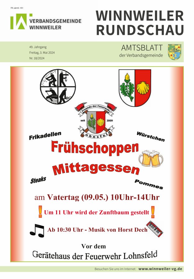 Winnweiler Rundschau Titelblatt 18/2024