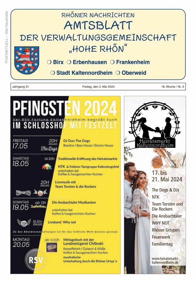 Rhöner Nachrichten Titelblatt 03/2024