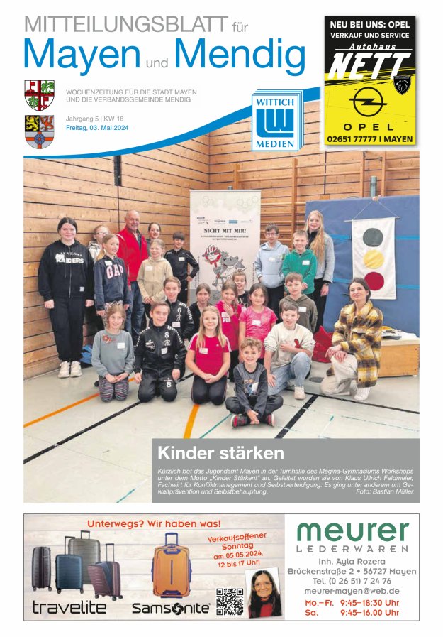 Mitteilungsblatt für Mayen und Mendig Titelblatt 18/2024