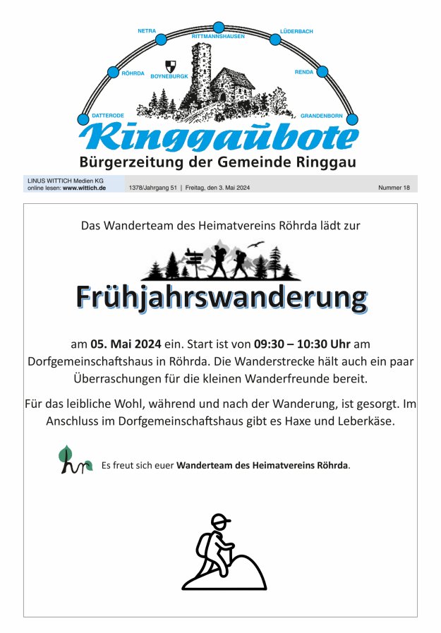 Ringgaubote Titelblatt 18/2024
