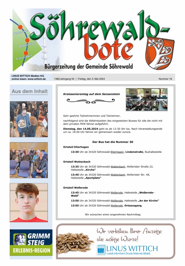 Söhrewaldbote Titelblatt 18/2024