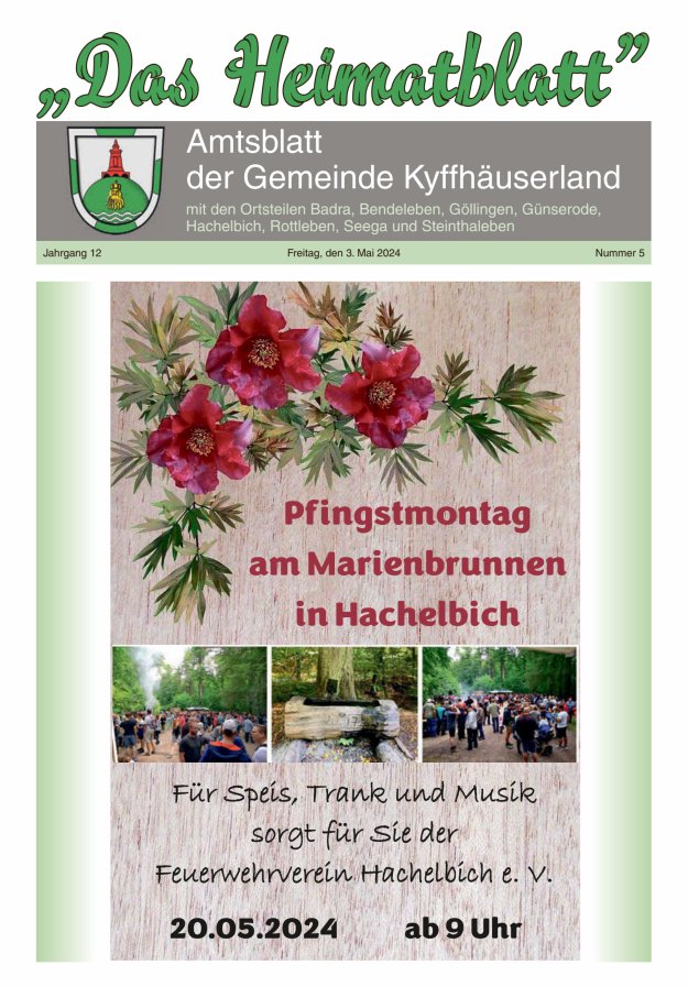 Das Heimatblatt Titelblatt 05/2024
