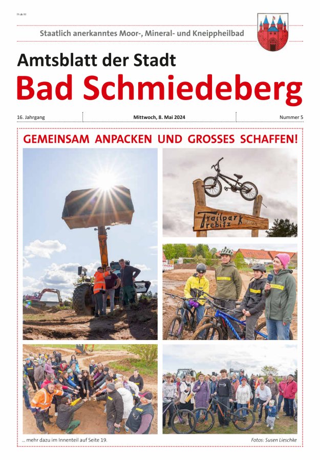 Amtsblatt der Stadt Bad Schmiedeberg Titelblatt 05/2024