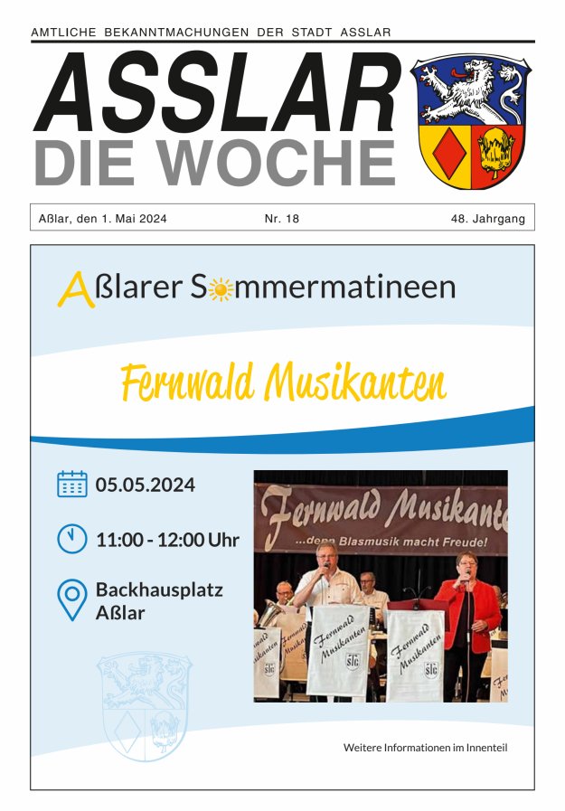 Asslar - Die Woche Titelblatt 18/2024