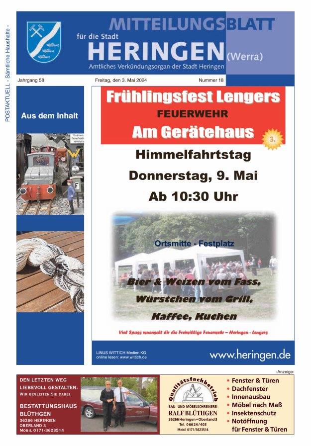 Mitteilungsblatt Heringen Titelblatt 18/2024