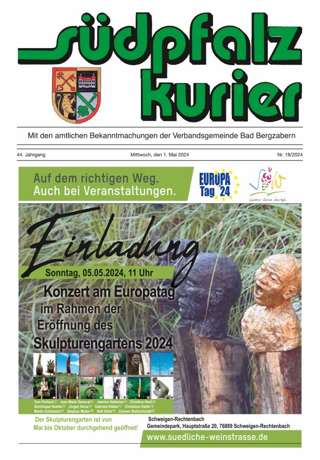 Südpfalz Kurier - VG Bad Bergzabern Titelblatt 18/2024