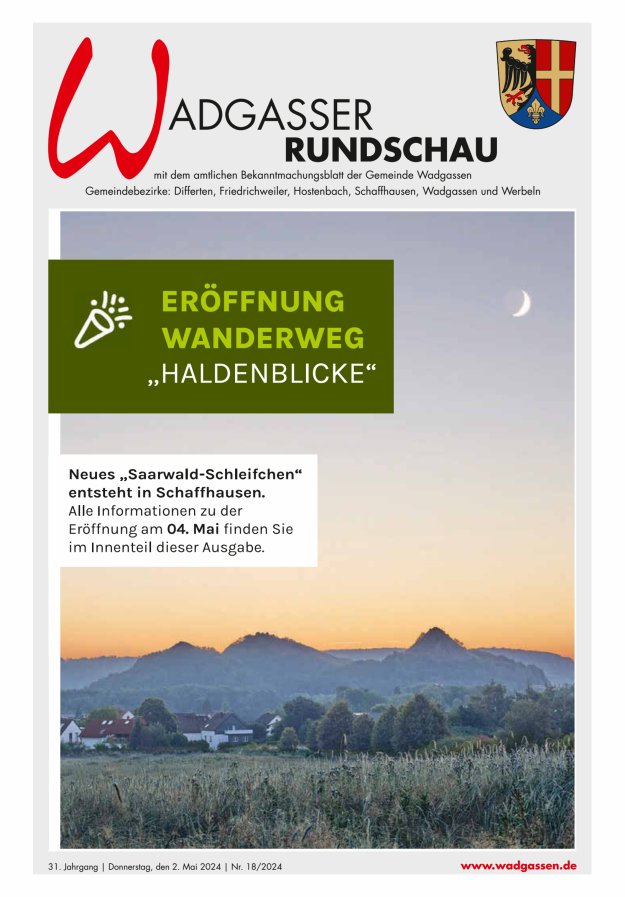 Wadgasser Rundschau Titelblatt 18/2024