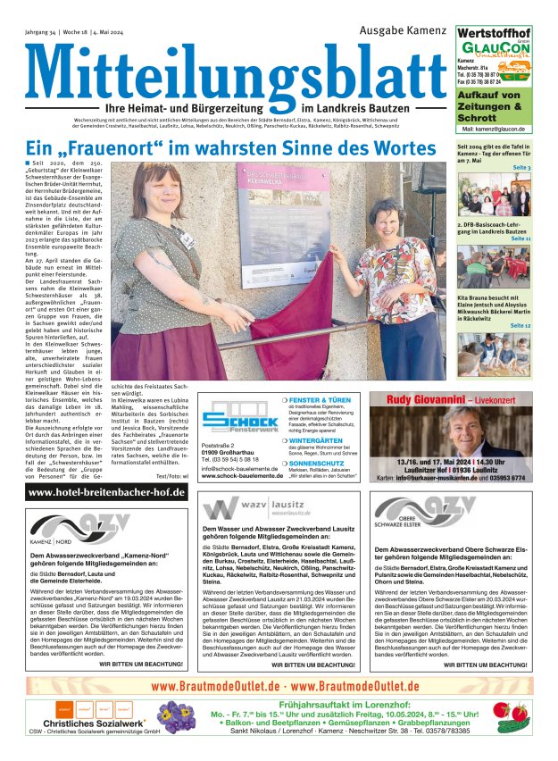 Mitteilungsblatt LK Bautzen Ausgabe Kamenz Titelblatt 17/2024