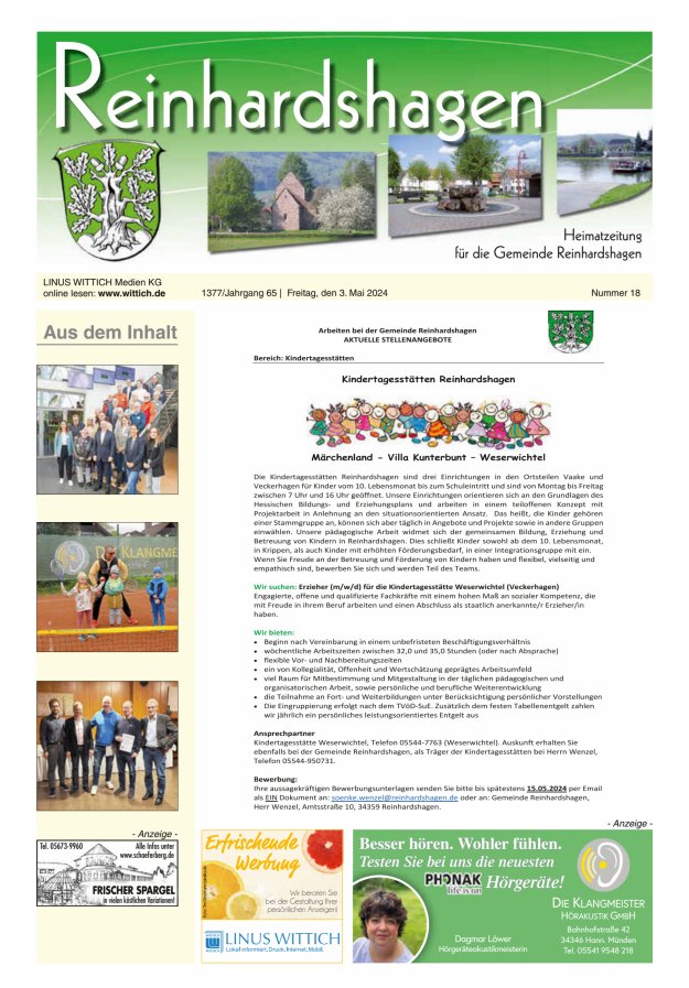 Unser Blättchen Titelblatt 18/2024