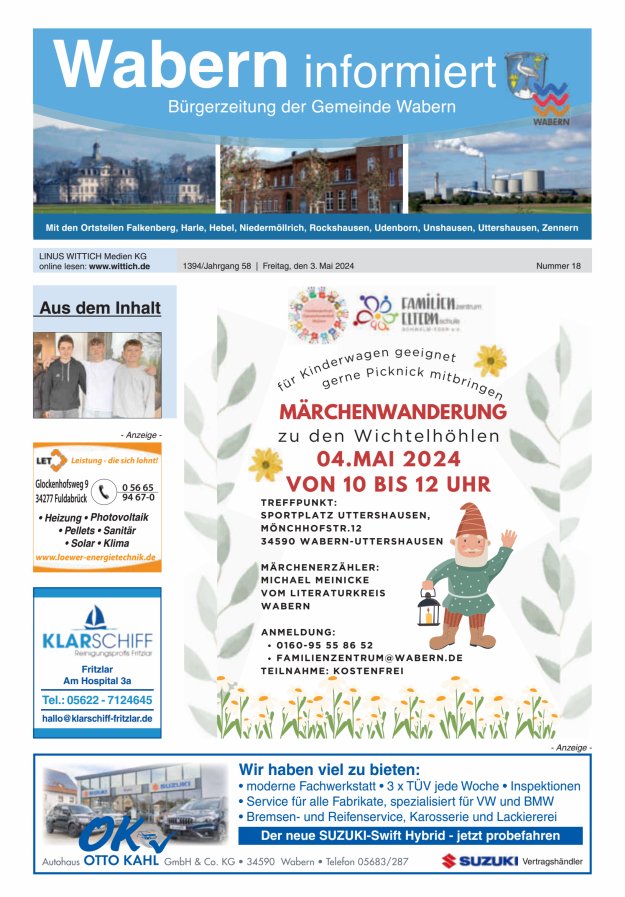 Wabern informiert Titelblatt 18/2024