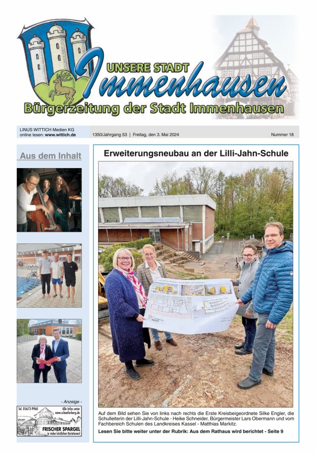 Unsere Stadt Immenhausen Titelblatt 18/2024