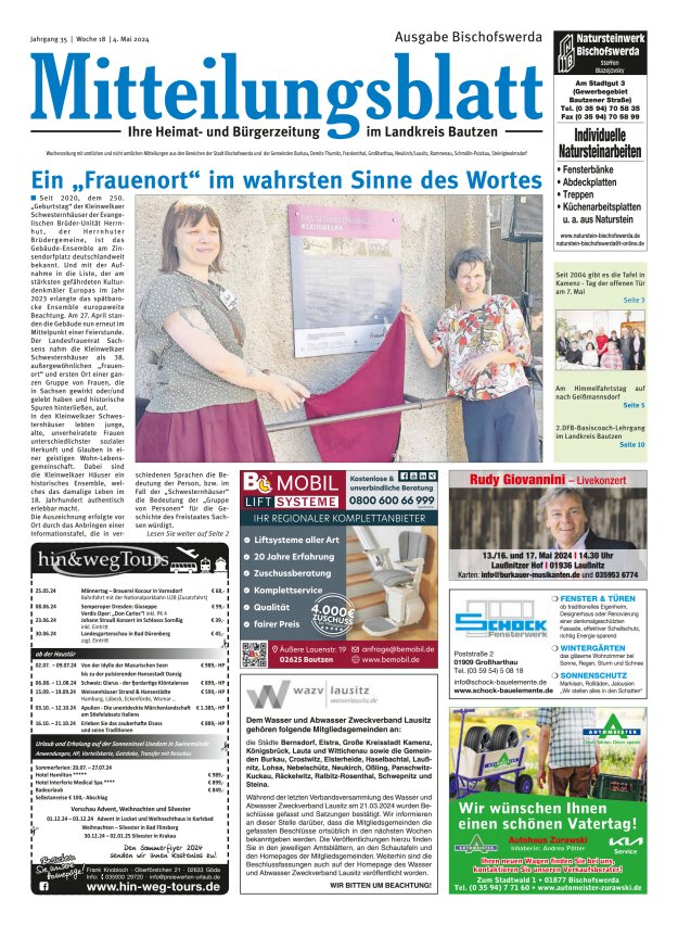 Mitteilungsblatt LK Bautzen Ausgabe Bischofswerda Titelblatt 17/2024