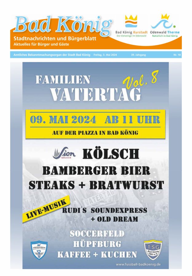 Bad Königer Stadtnachrichten und Badeblatt Titelblatt 18/2024