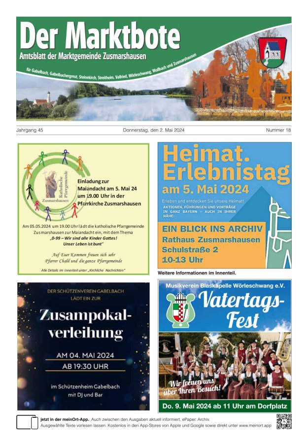 Zusmarshausen - Der Marktbote Titelblatt 18/2024