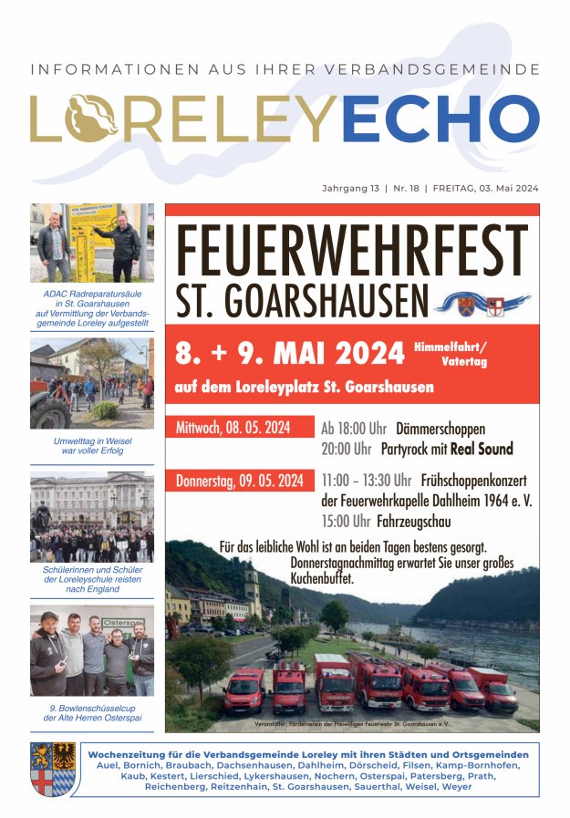 Loreley-Echo - Mitteilungsblatt der Verbandsgemeinde Loreley Titelblatt 18/2024
