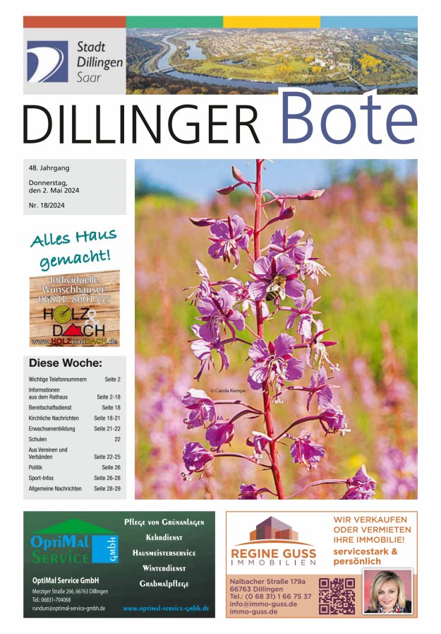Dillinger Bote Titelblatt 18/2024