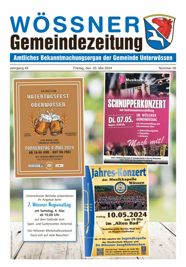 Wössner Gemeindezeitung Amtliches Bekanntmachungsorgan der Gemeinde Unterwössen Titelblatt 09/2024