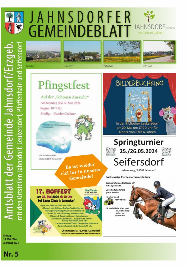 Jahnsdorfer Gemeindeblatt Titelblatt 05/2024