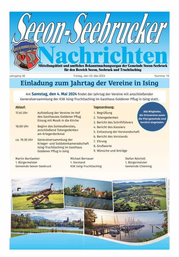 Seeon-Seebrucker Nachrichten Titelblatt 18/2024