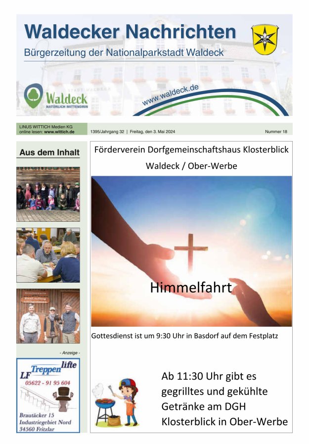 Waldecker Nachrichten Titelblatt 18/2024