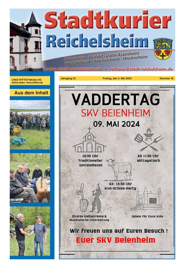 Stadtkurier Reichelsheim Titelblatt 18/2024