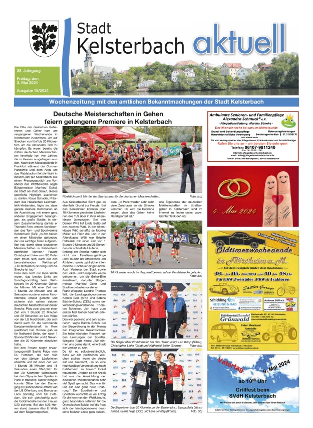 Kelsterbach aktuell Titelblatt 18/2024