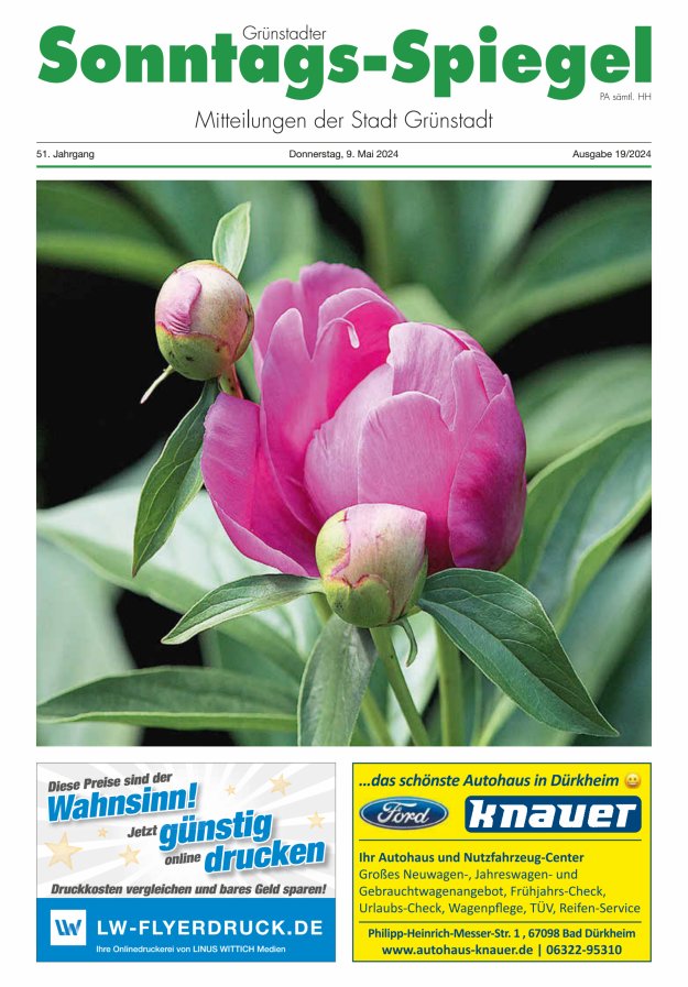 Grünstadter Sonntags-Spiegel Titelblatt 19/2024