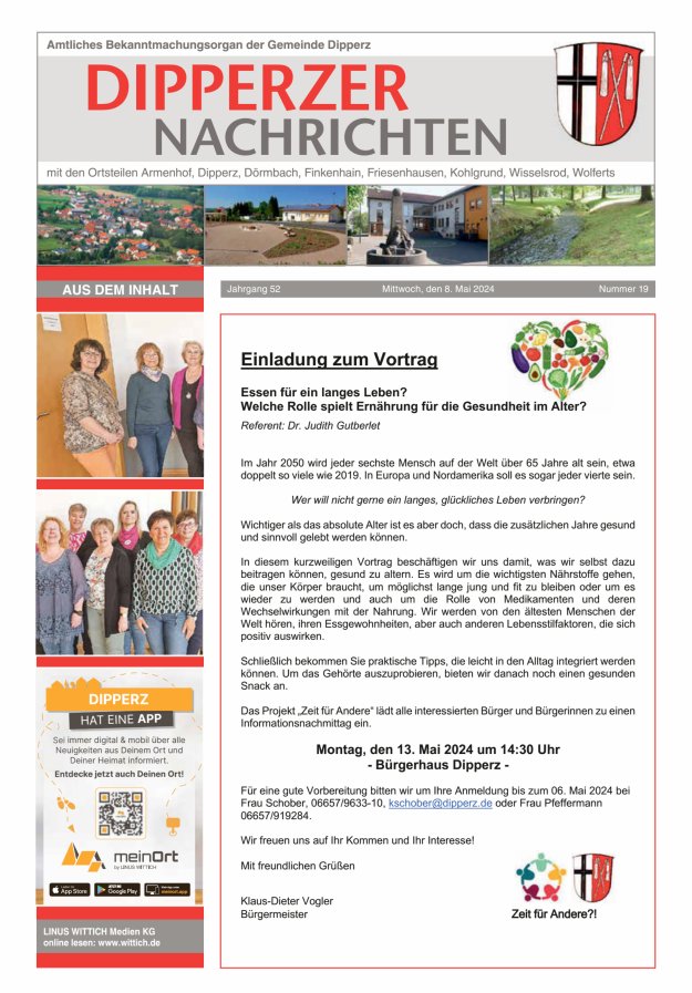 Dipperzer Nachrichten Titelblatt 19/2024