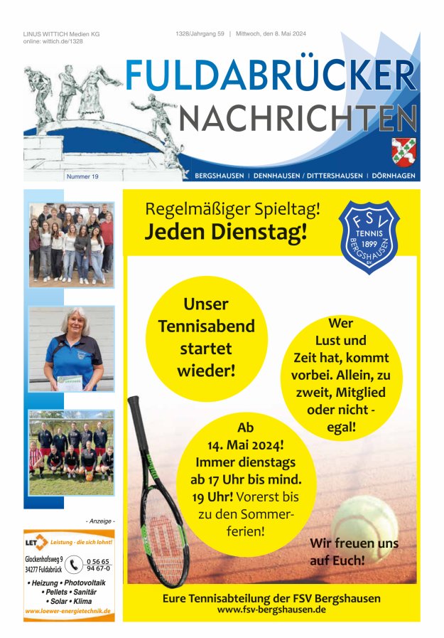 Fuldabrücker Nachrichten Titelblatt 19/2024