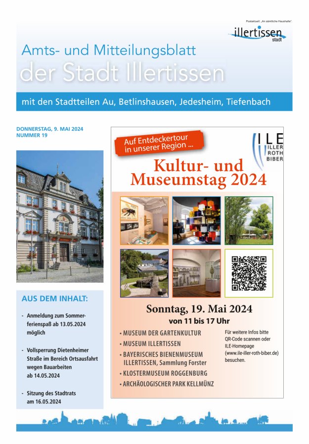 Amts- und Mitteilungsblatt Stadt Illertissen Titelblatt 19/2024