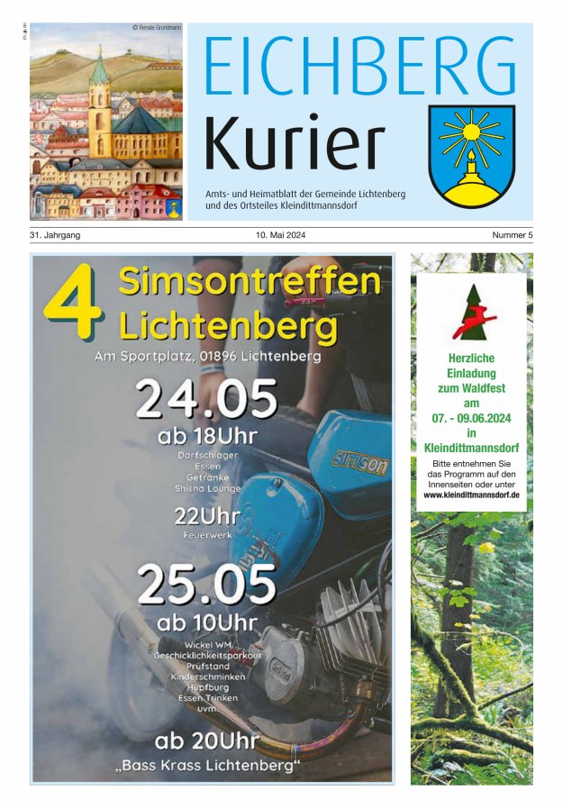 Eichberg-Kurier - Amts- und Heimatblatt der Gemeinde Lichtenberg Titelblatt 05/2024