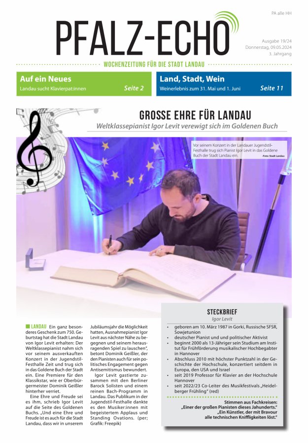 Pfalz-Echo Titelblatt 19/2024