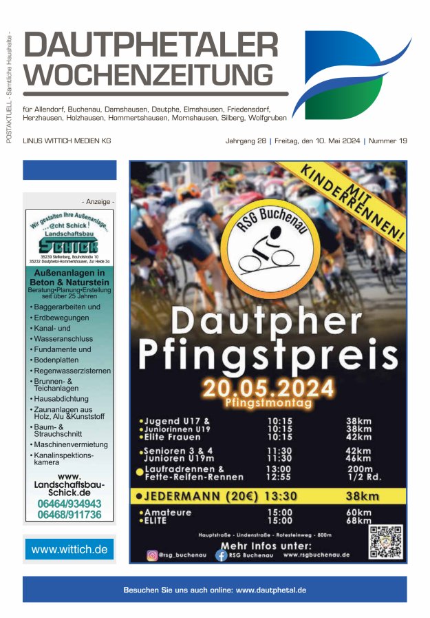Dautphetaler Wochenzeitung Titelblatt 19/2024