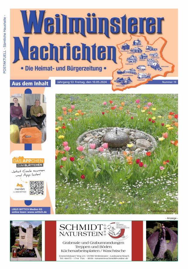 Weilmünsterer Nachrichten Titelblatt 19/2024