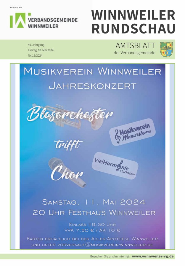 Winnweiler Rundschau Titelblatt 19/2024