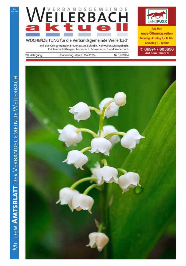 Verbandsgemeinde Weilerbach aktuell Titelblatt 19/2024