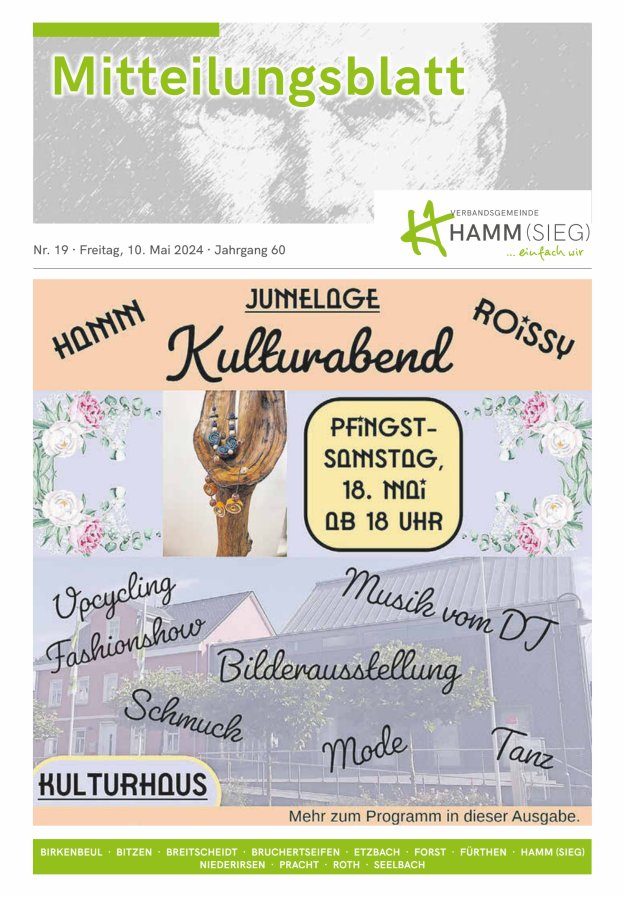 Mitteilungsblatt Hamm (Sieg) Titelblatt 19/2024