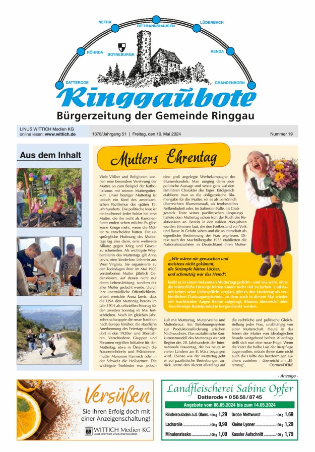 Ringgaubote Titelblatt 19/2024