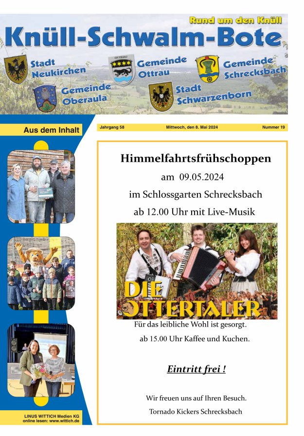 Knüll-Schwalm-Bote Titelblatt 19/2024