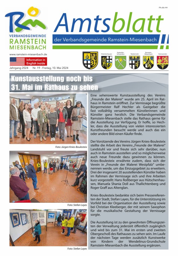 Amtsblatt VG Ramstein-Miesenbach Titelblatt 19/2024