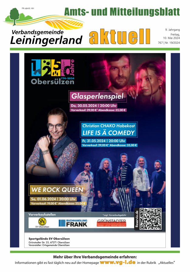 VG Leiningerland aktuell Titelblatt 19/2024